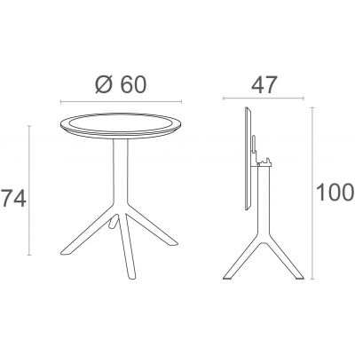    Siesta Contract Sky Folding Table 60