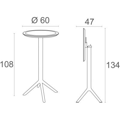     Siesta Contract Sky Folding Bar Table 60